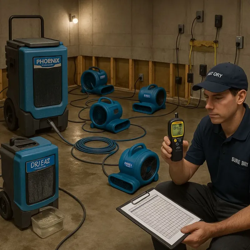 Structural Drying and Dehumidification process in Wellsville, MO